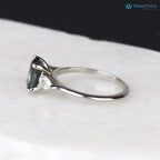 2 caret  smokey Grey Lab Grown Diamond Three Stone Wedding Ring - DisneyValley