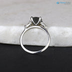 2 caret  smokey Grey Lab Grown Diamond Three Stone Wedding Ring - DisneyValley