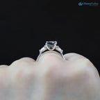2 caret  smokey Grey Lab Grown Diamond Three Stone Wedding Ring - DisneyValley