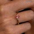 2 caret vivid Orange pink color lab grown diamond cluster engagement ring - DisneyValley