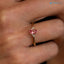 2 caret vivid Orange pink color lab grown diamond cluster engagement ring - DisneyValley