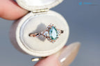 2 caret vivid green blue lab grown Briar half halo wedding rings - DisneyValley
