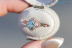 2 caret vivid green blue lab grown Briar half halo wedding rings - DisneyValley