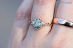 2 caret vivid green blue lab grown Briar half halo wedding rings - DisneyValley