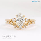 2 ct Oval Brilliant Cut Lab Diamond Three Stone Engagement Ring DisneyValley
