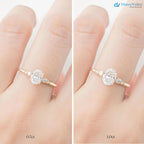 2 ct Oval Brilliant Cut Lab Diamond Three Stone Engagement Ring DisneyValley