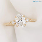 2 ct Oval Brilliant Cut Lab Diamond Three Stone Engagement Ring DisneyValley