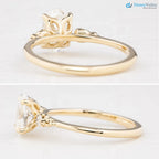 2 ct Oval Brilliant Cut Lab Diamond Three Stone Engagement Ring DisneyValley