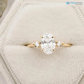 2 ct Oval Brilliant Cut Lab Diamond Three Stone Engagement Ring DisneyValley