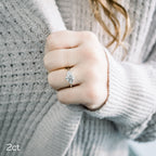 2.0CT Round Moissanite Three Stones Engagement Ring