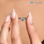 2.00 Carat Certified Round Cut Lab Grown Minimalist Solitaire Diamond Engagement Ring - DisneyValley
