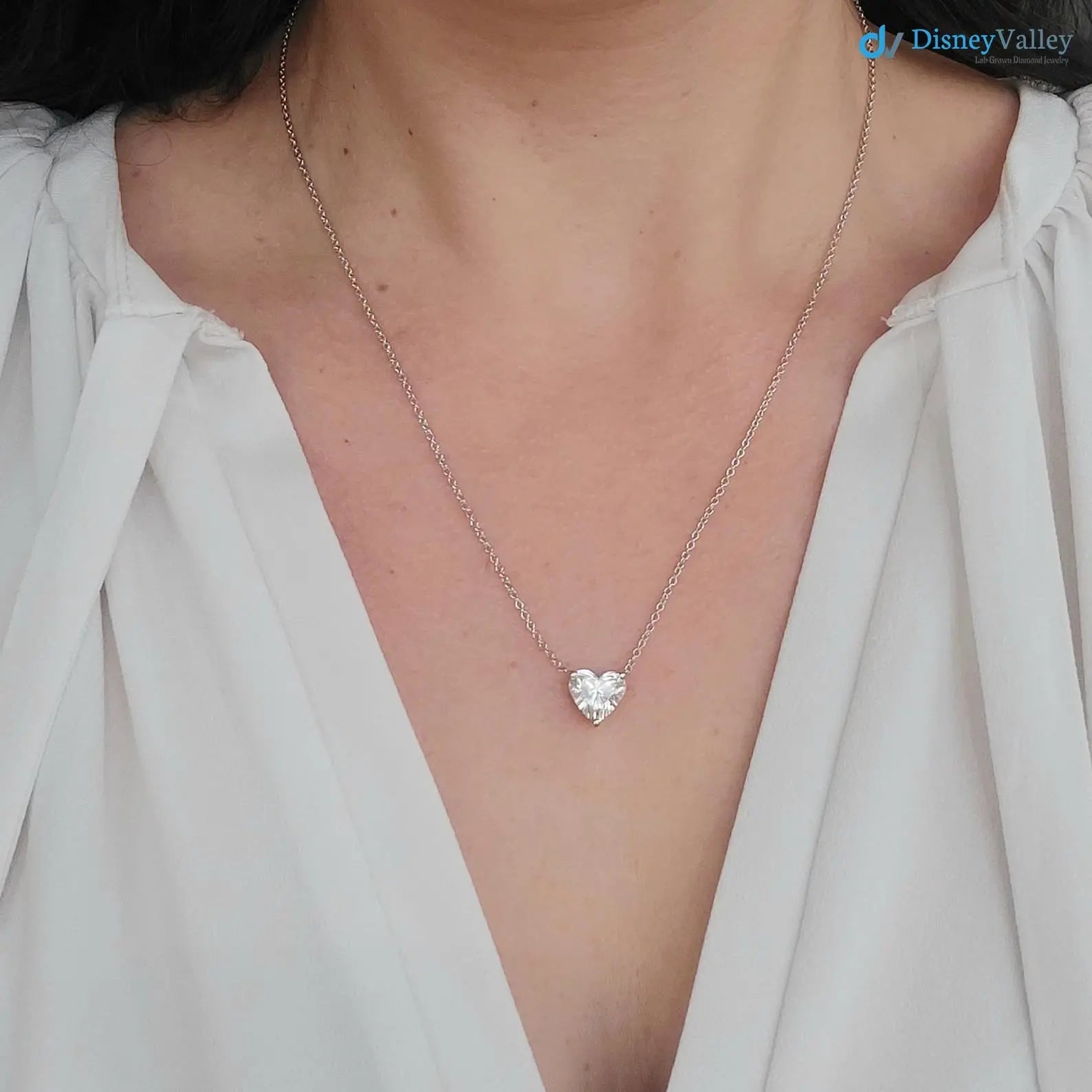 2.00 Ct Heart Cut Diamond Solitaire  Necklace DisneyValley