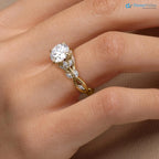 2.00CT Round Lab Diamond Engagement Ring – Twisted Vine Marquise Accents, 14K Gold, Nature-Inspired Bridal Jewelry DisneyValley