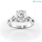 2.00CT Round Lab Diamond Engagement Ring – Twisted Vine Marquise Accents, 14K Gold, Nature-Inspired Bridal Jewelry DisneyValley
