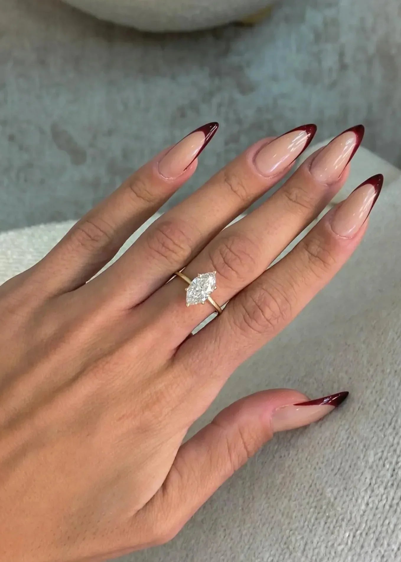 2.10 Carat IGI CERTIFIED Marquise Cut Diamond Solitaire Hidden Halo Engagement Ring - DisneyValley Main image