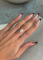 2.10 Carat IGI CERTIFIED Marquise Cut Diamond Solitaire Hidden Halo Engagement Ring - DisneyValley