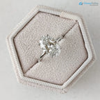 2.20 Carat Oval Diamond with Pear Side Diamonds cluster Engagement Ring - DisneyValley