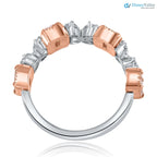 2.30ct Pink Emerald Cut and Pear Cluster Lab Grown Diamond Gold Band DisneyValley