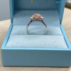 2.4 ct Radiant Cut Vivid Pink Lab Grown Diamond Engagement Ring DisneyValley