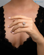 2.5 Carat IGI Fancy Vivid Pink Color Emerald Cut Lab Grown Halo Engagement ring - DisneyValley