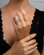2.5 Carat IGI Fancy Vivid Pink Color Emerald Cut Lab Grown Halo Engagement ring - DisneyValley