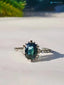 2.5 carat Peacock blue Sapphire oval cut lab grown Engagement Ring - DisneyValley