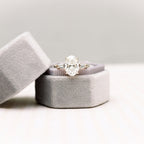 2.25 CT Oval Moissanite Three Stone Stones Engagement Ring
