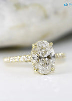 2.5 caret Oval Cut Lab Grown Diamond halo Engagement Ring - DisneyValley