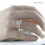 2.5 caret Oval Cut Lab Grown Diamond halo Engagement Ring - DisneyValley