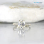 2.5 caret Oval Cut Lab Grown Diamond halo Engagement Ring - DisneyValley