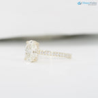 2.5 caret Oval Cut Lab Grown Diamond halo Engagement Ring - DisneyValley