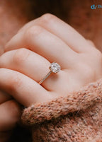 2.5 caret excelent round cut lab grown side stone engagement ring - DisneyValley