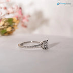 2.5 caret excelent round cut lab grown side stone engagement ring - DisneyValley