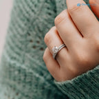 2.5 caret excelent round cut lab grown side stone engagement ring - DisneyValley