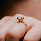 2.5 caret excelent round cut lab grown side stone engagement ring - DisneyValley