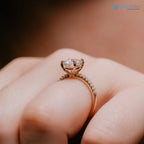 2.5 caret excelent round cut lab grown side stone engagement ring - DisneyValley