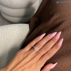 2.50 Carat Cushion Fancy Vivid Pink Lab Diamond three Stone Engagement Ring DisneyValley