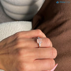 2.50 Carat Cushion Fancy Vivid Pink Lab Diamond three Stone Engagement Ring DisneyValley