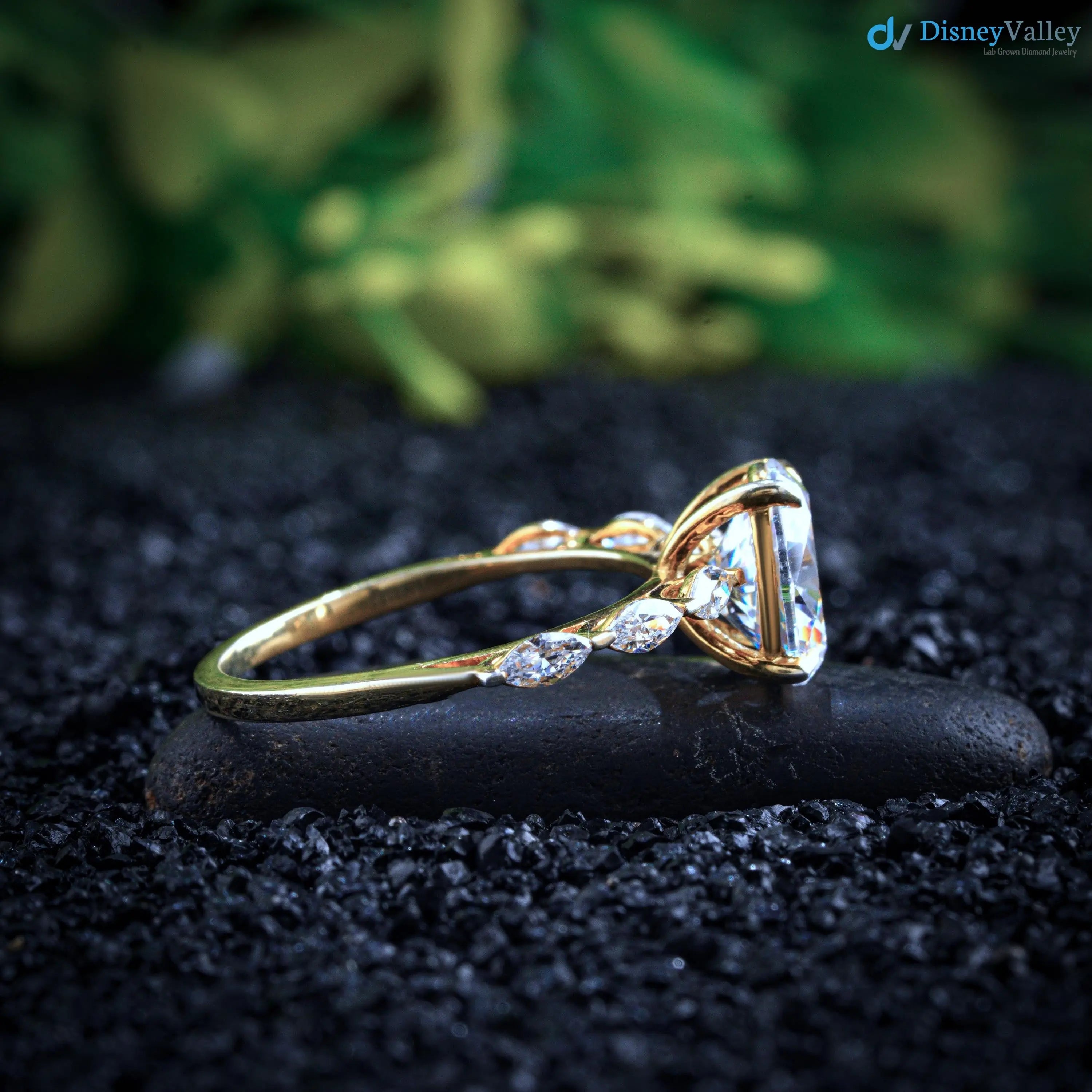 2.6 Ct Oval Cut Lab Grown Diamond Engagement Ring - DisneyValley