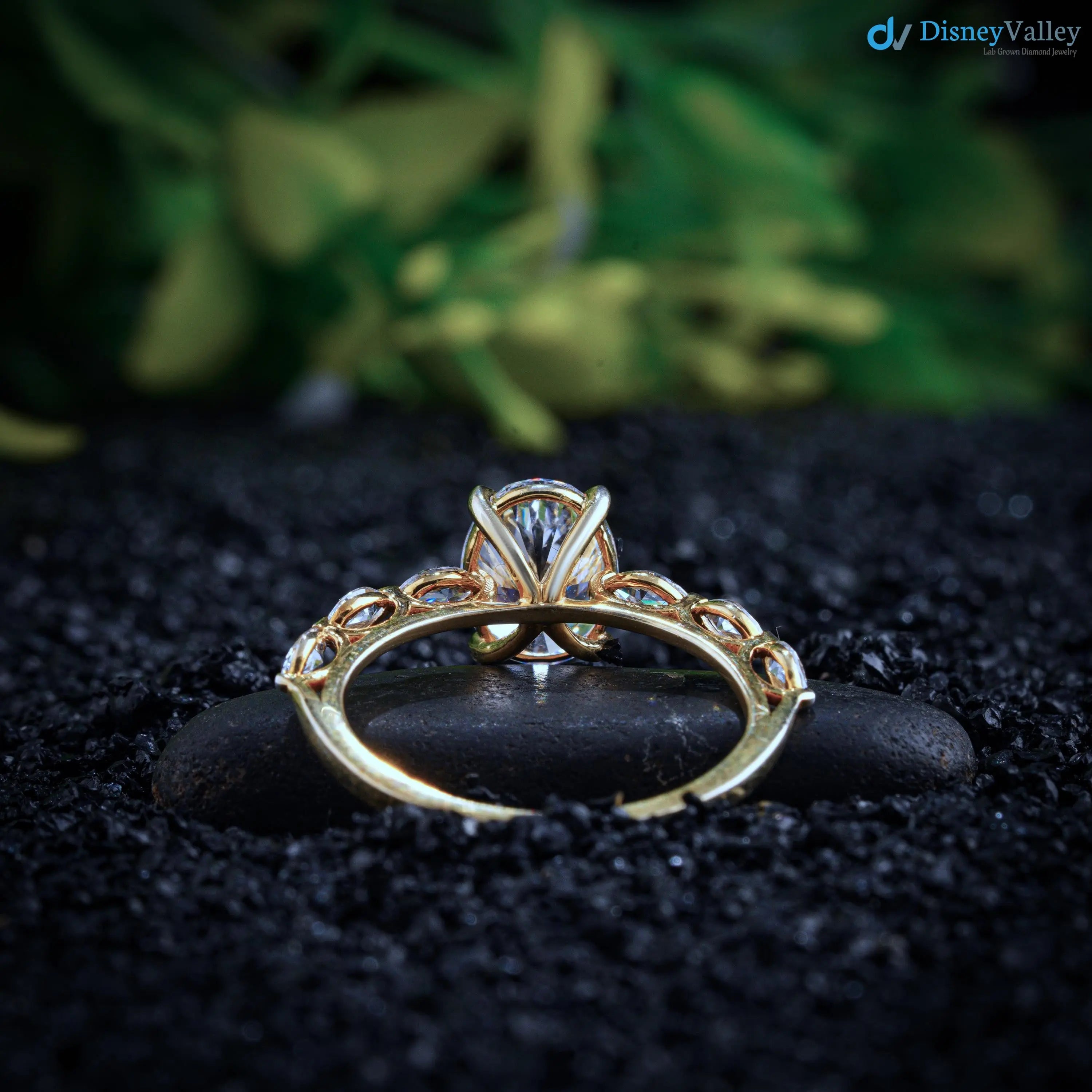 2.6 Ct Oval Cut Lab Grown Diamond Engagement Ring - DisneyValley