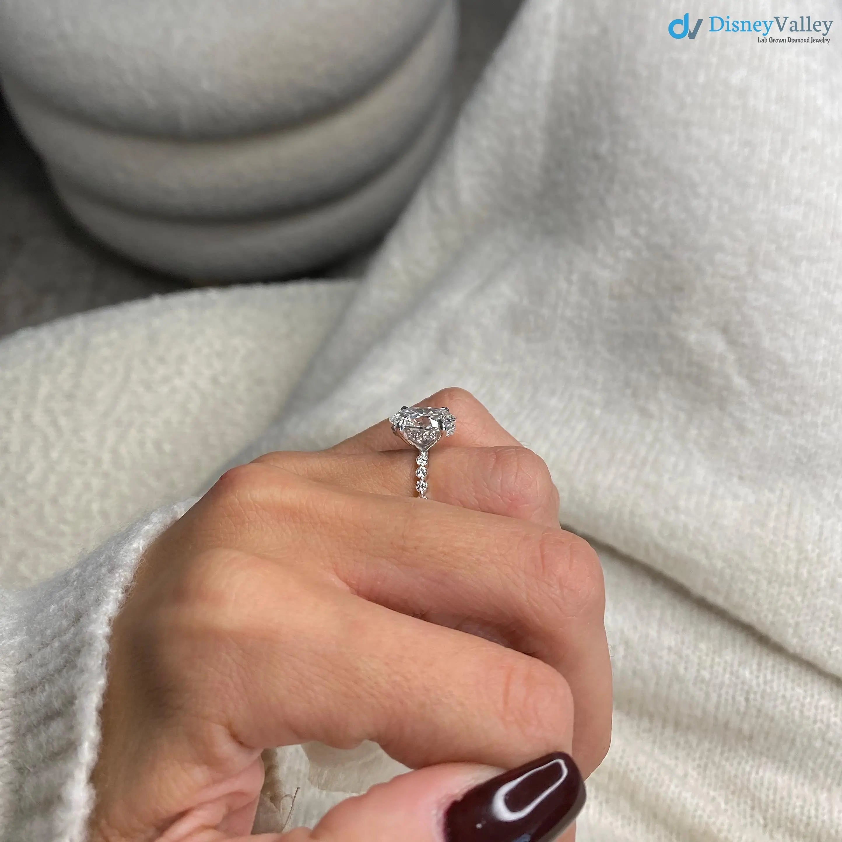 2.75 Carat Engagement Ring Set Oval Cut Engagement Ring With Matching Band - DisneyValley