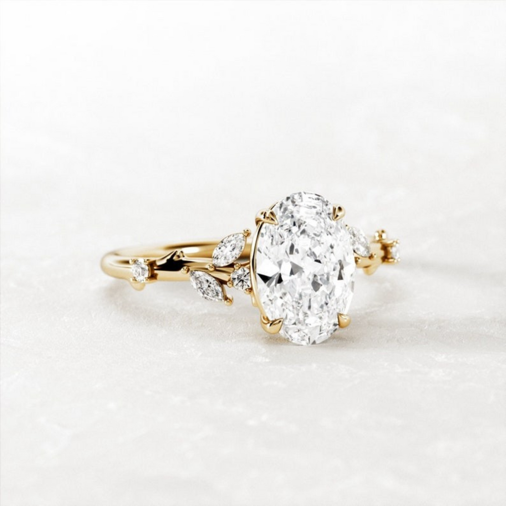 1.50 CT Oval Cut Moissanite Dainty Style Engagement Ring