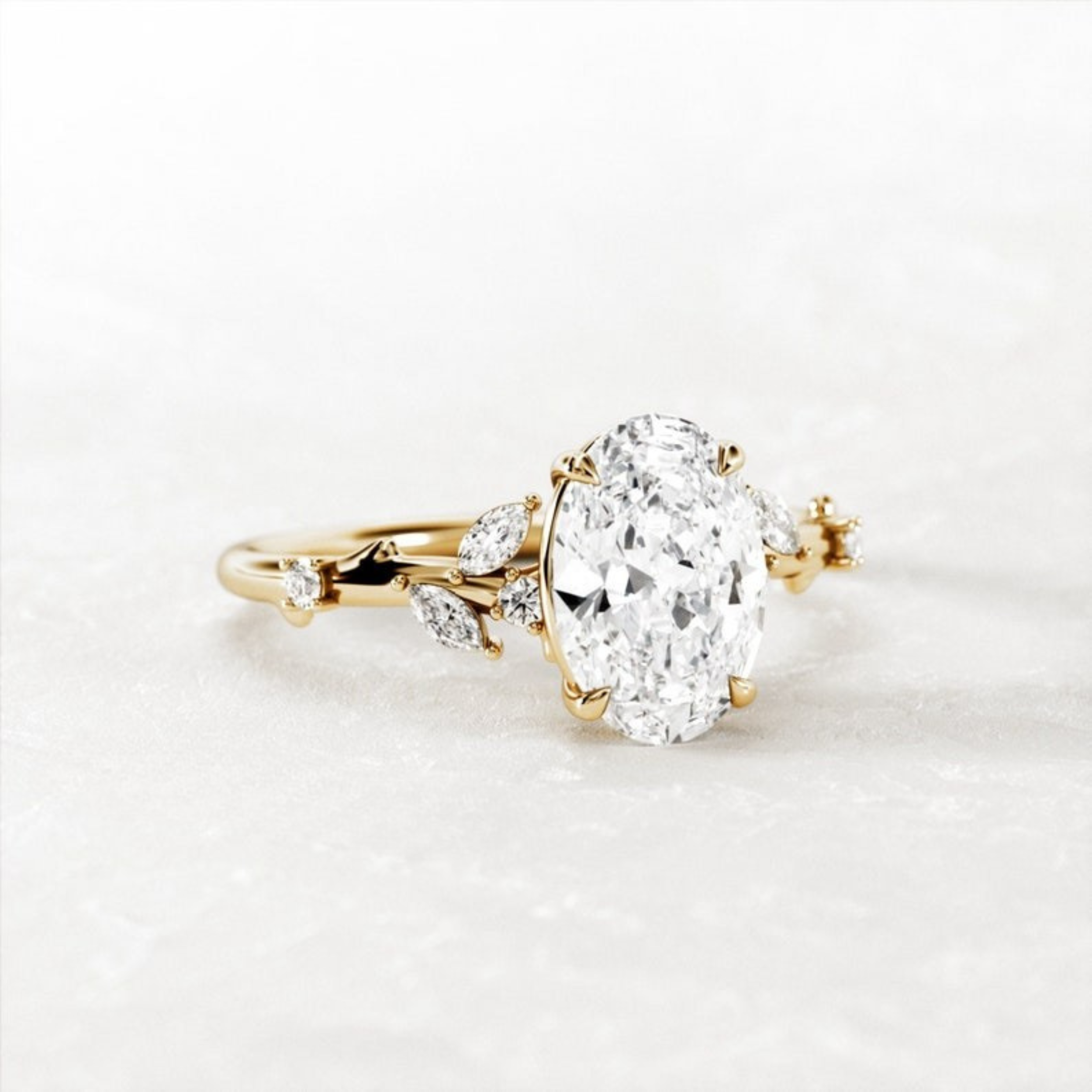 1.50 CT Oval Cut Moissanite Dainty Style Engagement Ring