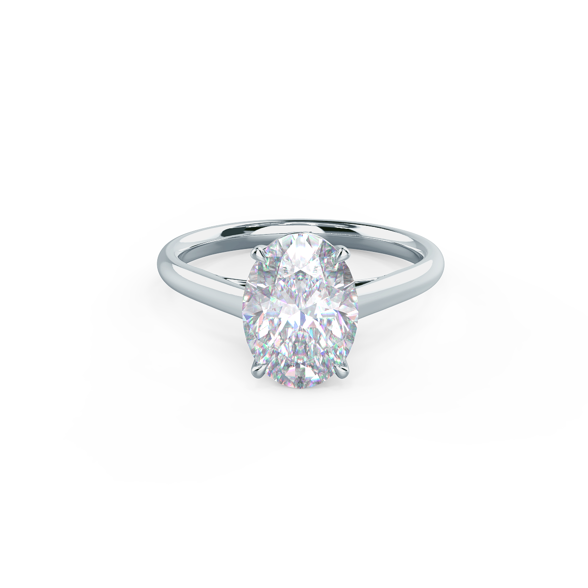 1.75 CT Oval Cut Moissanite Solitaire Engagement Ring