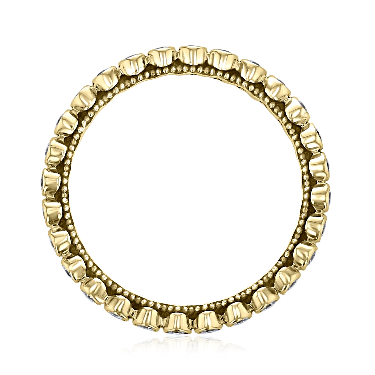 0.38 TCW Round Cut Bezel Style Moissanite Wedding Band