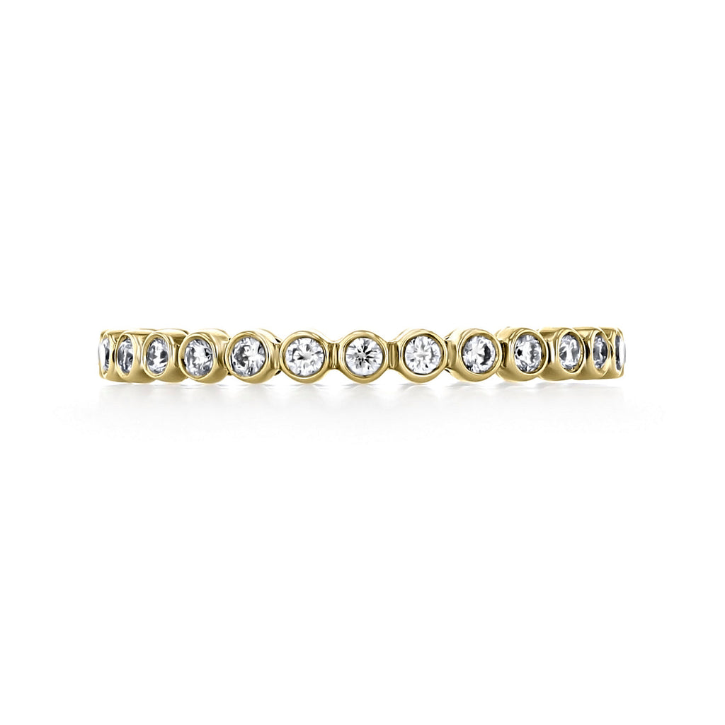 0.38 TCW Round Cut Bezel Style Moissanite Wedding Band