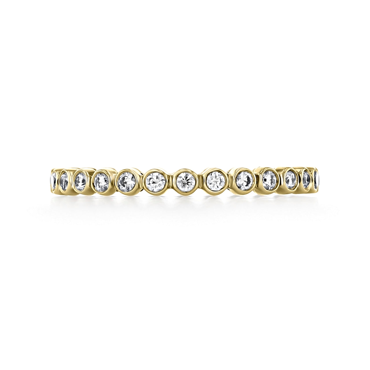 0.38 TCW Round Cut Bezel Style Moissanite Wedding Band