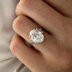 3.0 CT Oval Cut Moissanite Cluster Style Engagement Ring