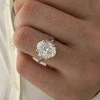 3.0 CT Oval Cut Moissanite Cluster Style Engagement Ring