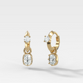 Knife Edge Huggies with Cushion Cut Diamonds